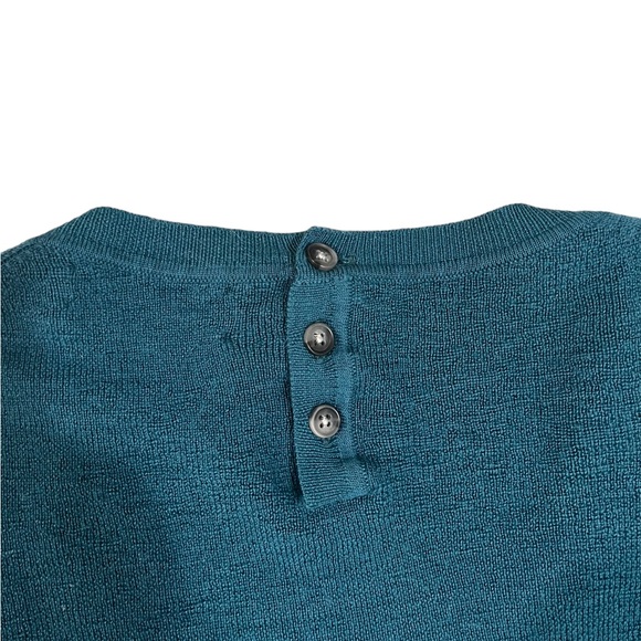 Vintage Banana Republic Deep Teal Marino wool sweater w/ buttons (med) - Picture 15 of 15